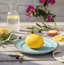 Artikel Mediterrane künstliche Zitrone aus Kunststoff Ø6,5 cm 9 cm gelb Deko für Innen