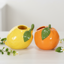 Artikel Zitrusvasen-Set aus Keramik, Orange und Zitrone, 10 cm, Sommerdeko für Innenräume