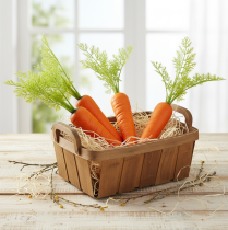 Artikel Deko Karotten aus Kunststoff, 30 cm, 3er-Set, Orange mit Grün, Künstliches Gemüse