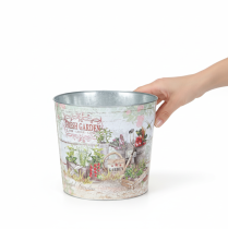 Artikel Pflanzkübel Rund Metall 21cm Fresh Garden Motiv innen und aussen
