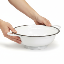 Artikel Deko-Schalen Metall Ø20.5cm Weiss Schwarz Vintage für Tisch- und Raumdekoration