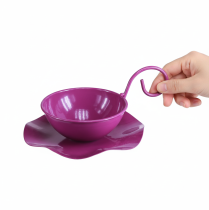 Artikel Deko Teetasse aus Metall mit Unterteller Lila Ø11,5cm H8cm 2er-Set