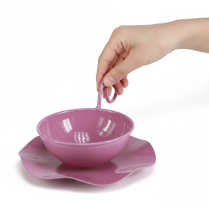 Artikel Metall Deko-Tasse mit Unterteller in Pink, Ø11,5cm, H8cm, Set mit 2 Stück