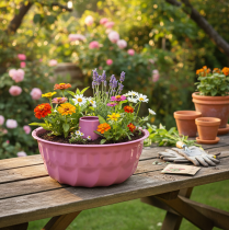 Artikel Metall Deko Schale Backform Gugelhupf Pink Ø23cm H12cm