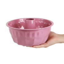 Artikel Metall Schale Gugelhupfform Ø23cm H12cm Pink für Dekoration