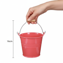 Artikel Eimer Metall Blumentopf mit Henkel Rosa 20x17,5x16 cm 2 Stück