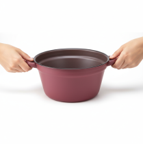 Artikel Eimer Metall Rot mit Griffen Ø20,5cm H10,5cm - Deko-Wanne für Pflanzen