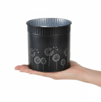 Artikel Metall-Übertopf Pusteblume Schwarz Ø15,5cm H15,5cm für Pflanzen und Gestecke