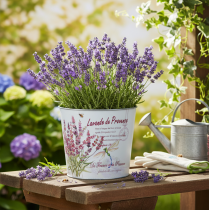 Artikel Übertopf Metall Blumentopf Lavendel Ø21cm H18cm