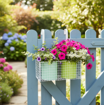 Artikel Blumentopf Hängend Metall Grün Balkon Deko L22cm H23,5cm