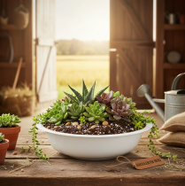 Artikel Metallschüssel Weiß Schale Emaille Optik Ø36cm H9,5cm