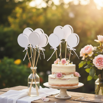 Artikel Blumenstecker Strauß Deko Kuchentopper Luftballon Weiß 28cm 8 St