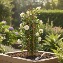 Artikel Rankgitter aus Metall, 2er-Set, 108 cm und 68 cm hoch, Edelrost-Optik, für Kletterpflanzen im Garten