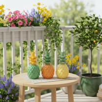 Artikel Deko Ananas Keramik im Set, 17 cm, Bunt, 3-teilig