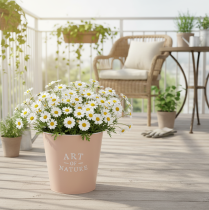 Artikel Blumentopf Zink Übertopf rund Altrosa Ø22cm H21cm für Innenbereich