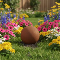 Artikel Metall Rostkugeln 14 cm Set für Garten- und Dekorationselemente Braun