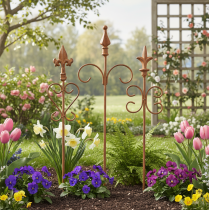 Artikel Gartenstab-Set Edelrost Metall Vintage-Dekoration, 58 cm, 3-teilig