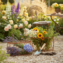 Artikel Drahtkorb Oval mit Henkel 30x37 cm und 25x32 cm Rostoptik, 2er-Set Gartendekoration