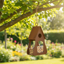 Artikel Deko-Vogelhaus aus Metall, Rostoptik, 17,5 cm, zum Aufhängen