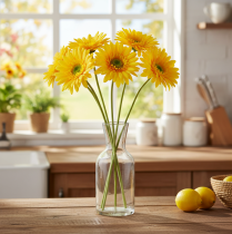 Artikel Künstliche Gerbera in Sonnengelb, 47 cm, Kunststoff und Metall 6St