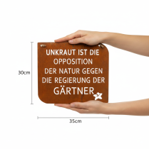 Artikel Metallschild mit Spruch "Unkraut" 35x30 cm Rostoptik für Garten- und Balkondekoration