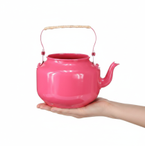 Artikel Rosa Teekanne aus Metall 15 cm für Landhausstil-Dekoration in Küche & Wohnzimmer