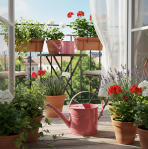 Artikel Metall Gießkanne Rosa 1,25l Blumentopf für Innen und Aussen