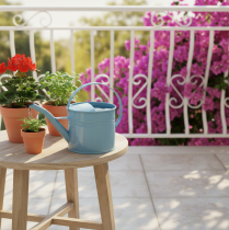 Artikel Deko Giesskanne Metall Blau 28x13x17cm 1,25l für Balkon und Garten