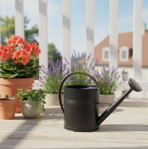 Artikel Dekorative Giesskanne Metall Schwarz Braun 60x19x38cm für Innen und Aussen
