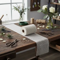Artikel Tischläufer aus Jute Weiss 15 cm Breit 10 m Lang für Tisch- und Dekorationszwecke