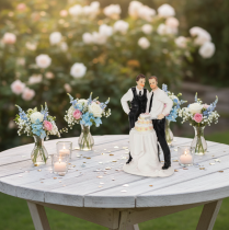 Artikel Tortenfigur Männerpaar aus Polyresin, 16,5cm, Hochzeitsmotiv