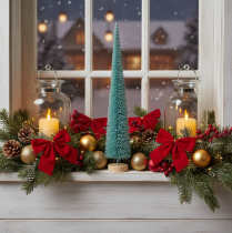Artikel Tannenbaum Kunstbaum schlank 40cm türkis mit Holzfuss