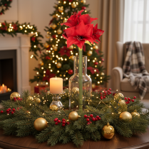 Artikel Künstliche Amaryllis Blume Rot mit Stiel 50 cm Weihnachtsdeko