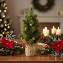 Artikel Künstlicher Mini-Weihnachtsbaum im Jutesack, 38 cm, für Innenräume