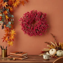 Artikel Blumenkranz aus künstlichem Schleierkraut 30 cm Pink-Rot für Innendekoration