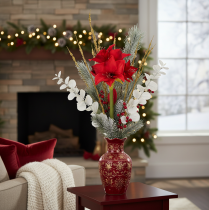 Artikel Künstliche Amaryllis Blume Rot mit Stiel 50 cm Weihnachtsdeko