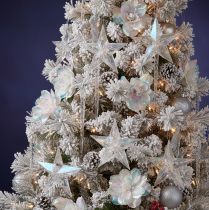 Artikel Dekoanhänger Stern Acryl irisierend klar 9 cm 6er-Set für Weihnachtsbaum