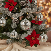 Artikel Weihnachtskugeln 7cm Spiegeloptik Silber 6er-Set