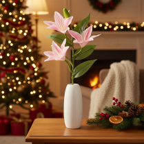 Artikel Künstliche Lilienblume 68 cm Rosa-Grün 3er-Set für Dekoration