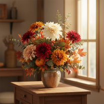 Artikel Künstliche Blume Dahlie aus Seidenstoff 68 cm cremeweiss