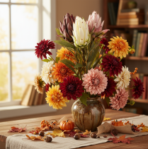 Artikel Protea Kunstblume Leucadendron 65 cm 3er-Set Creme Bordeaux Rosa