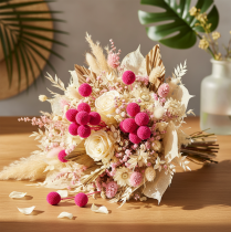 Artikel Craspedia Trockenblumenbund 55 cm Pink 20 Stiele für Dekoration