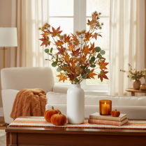 Artikel Künstlicher Herbstzweig Amberbaum mit Laub und Fruchtständen 132 cm