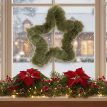 Artikel Kunstfell Sterne Anhänger 21 cm Grün 4er Set für Fenster und Tür