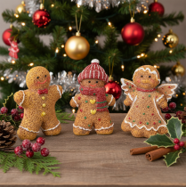 Artikel Dekofiguren Lebkuchenmännchen aus Kunststoff 8 cm 3er-Set