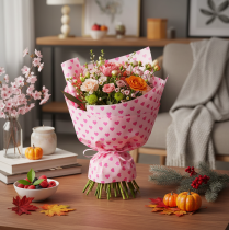 Artikel Manschettenpapier Rosa 25 cm x 100 m mit Herzmotiv