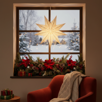 Artikel Weihnachtsstern LED aus Papier 38 cm Warmweiss für Innen