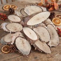 Artikel Holzscheiben aus Birke oval 4-9cm, ca. 450g für Bastel- und Dekorationsideen