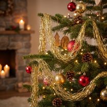 Artikel Lametta Gold 50cm Weihnachtsdekoration Kunststoff