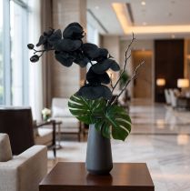Artikel Künstliche Orchidee Schwarz aus Kunststoff 54cm für Dekoration